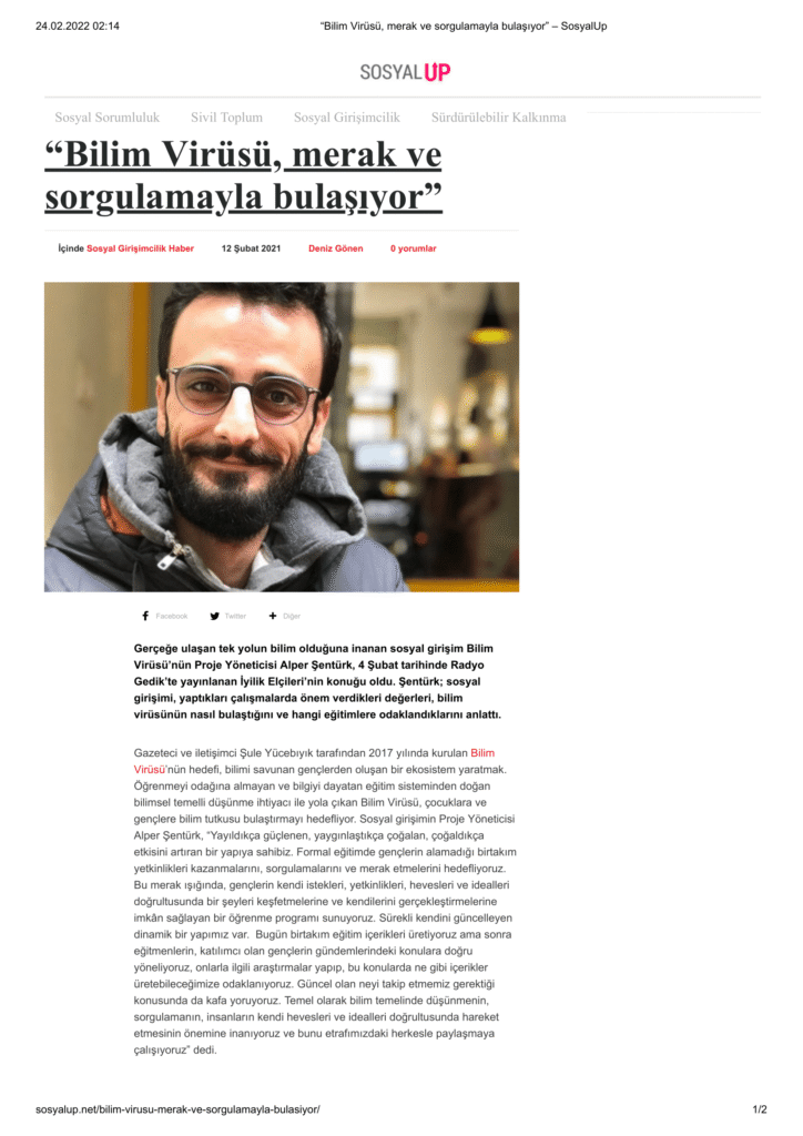 Bilim Virusu merak ve sorgulamayla bulasiyor – SosyalUp 1
